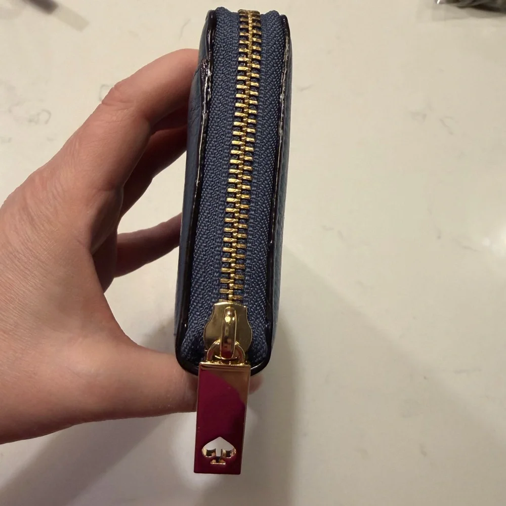 Kate Spade Blue Leather Zippy Wallet